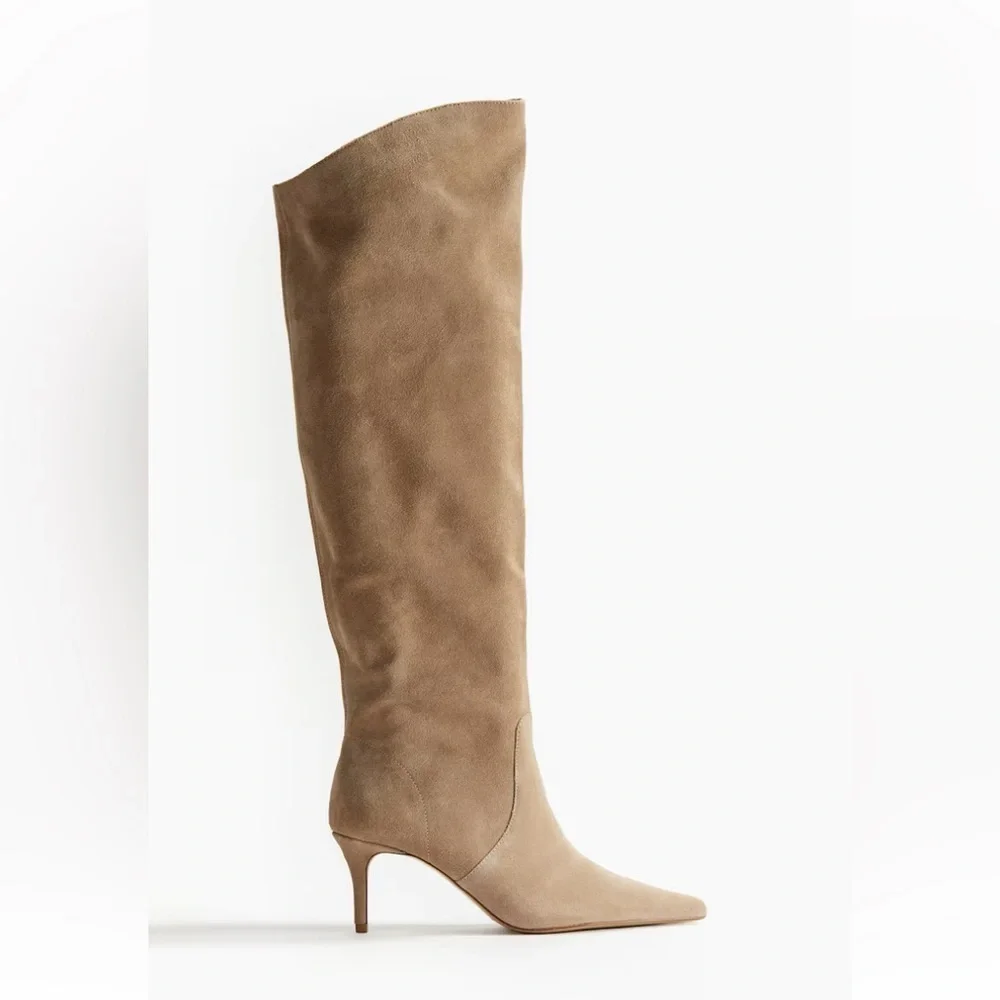 Tan suede Knee high Boots